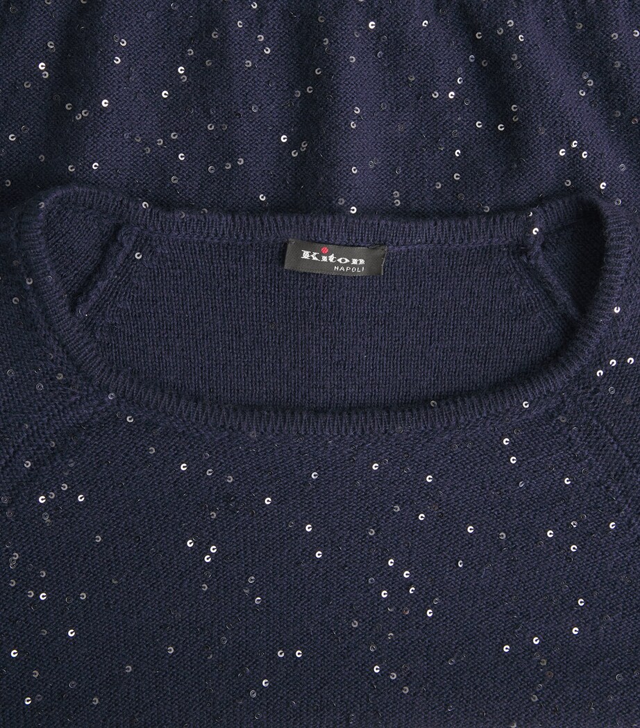 Cashmere Sequin Sweater BLUE Image 6