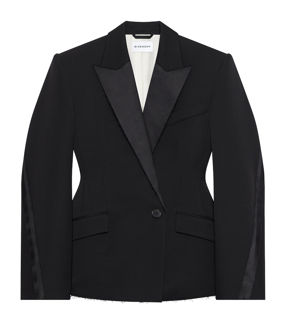 Wool Double-Breasted Jacket BLACK Image 1