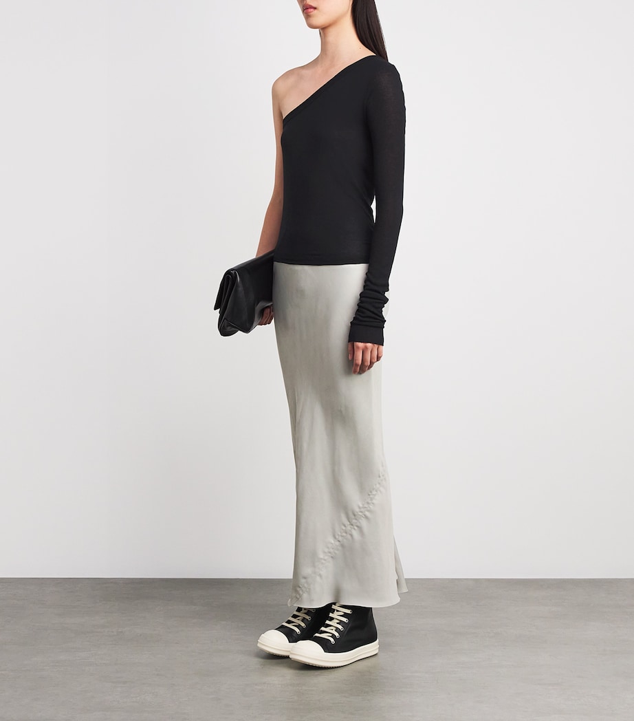 One-Shoulder Ziggy Crop Top 09 BLACK Image 2