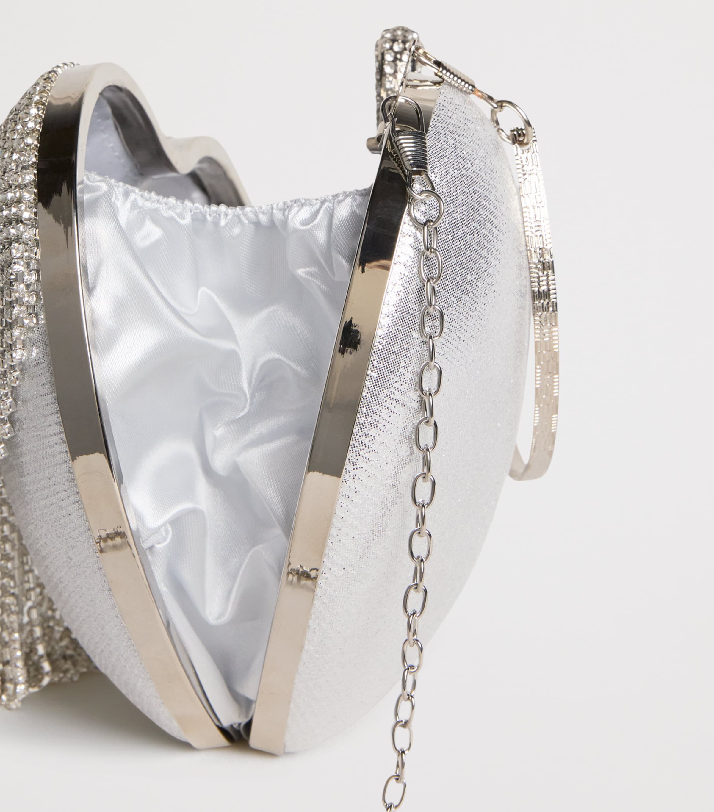 Tassel Heart Top-Handle Bag S-SILVER Image 3