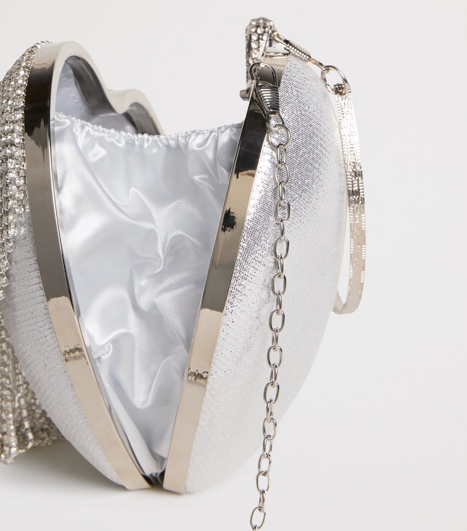 Tassel Heart Top-Handle Bag S-SILVER Image 3