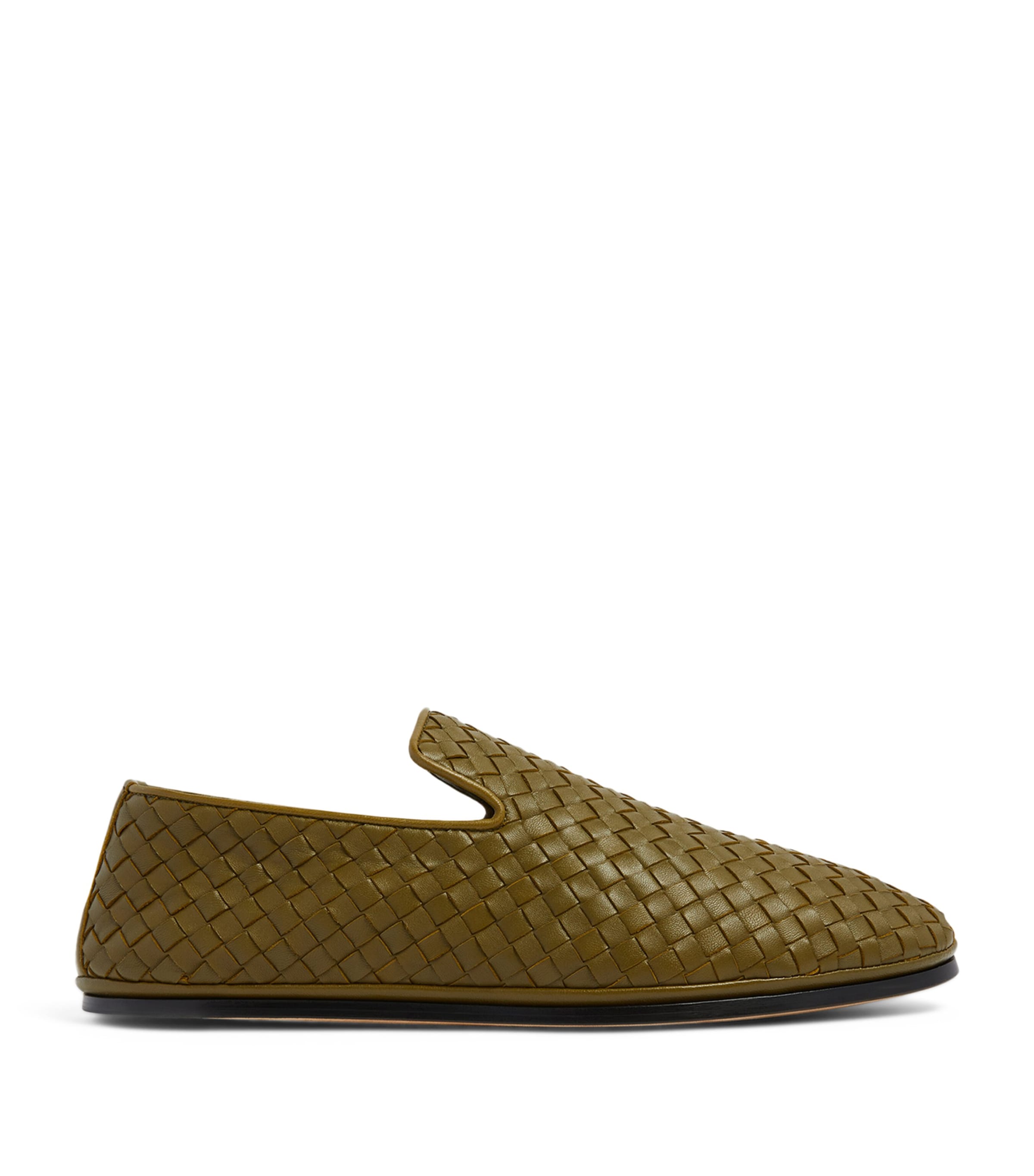 Shop Bottega Veneta Lambskin Slippers In Green