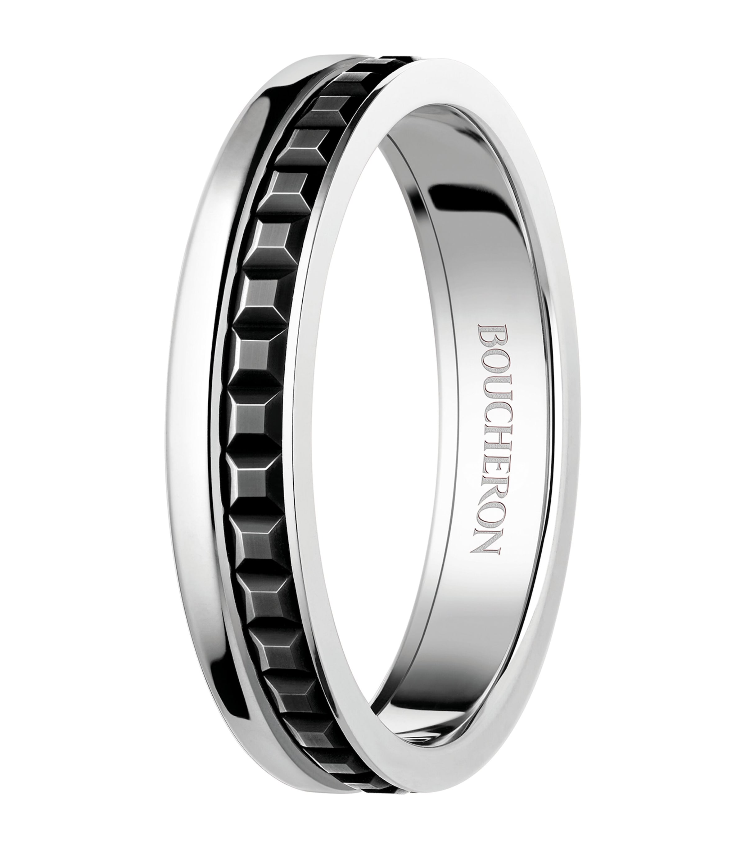 White Gold Quatre Black Edition Wedding Band NO COLOUR Image 2