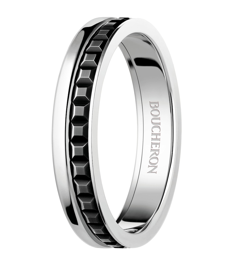 White Gold Quatre Black Edition Wedding Band NO COLOUR Image 2