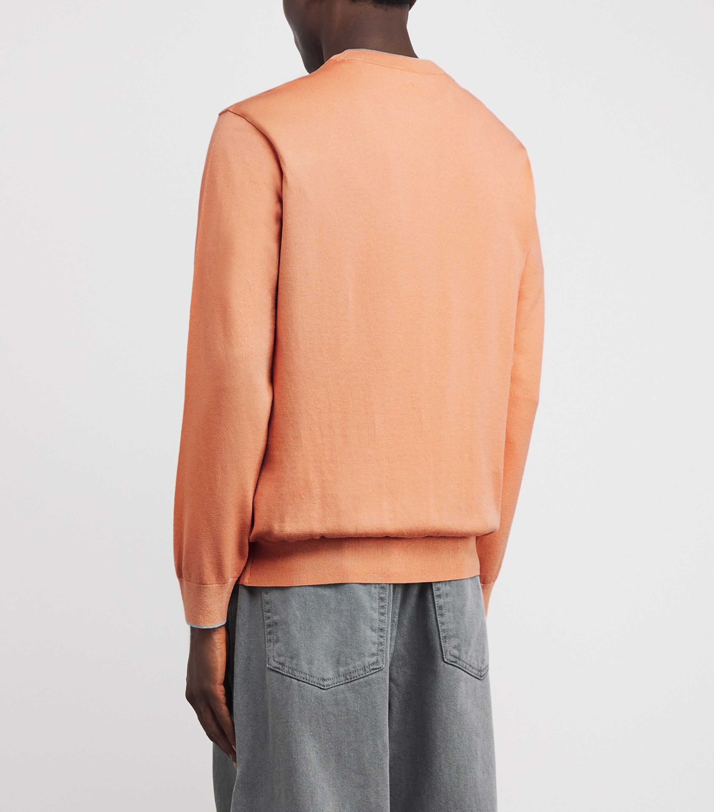 Silk-Cotton Knit Sweater 231  ORANGE Image 4