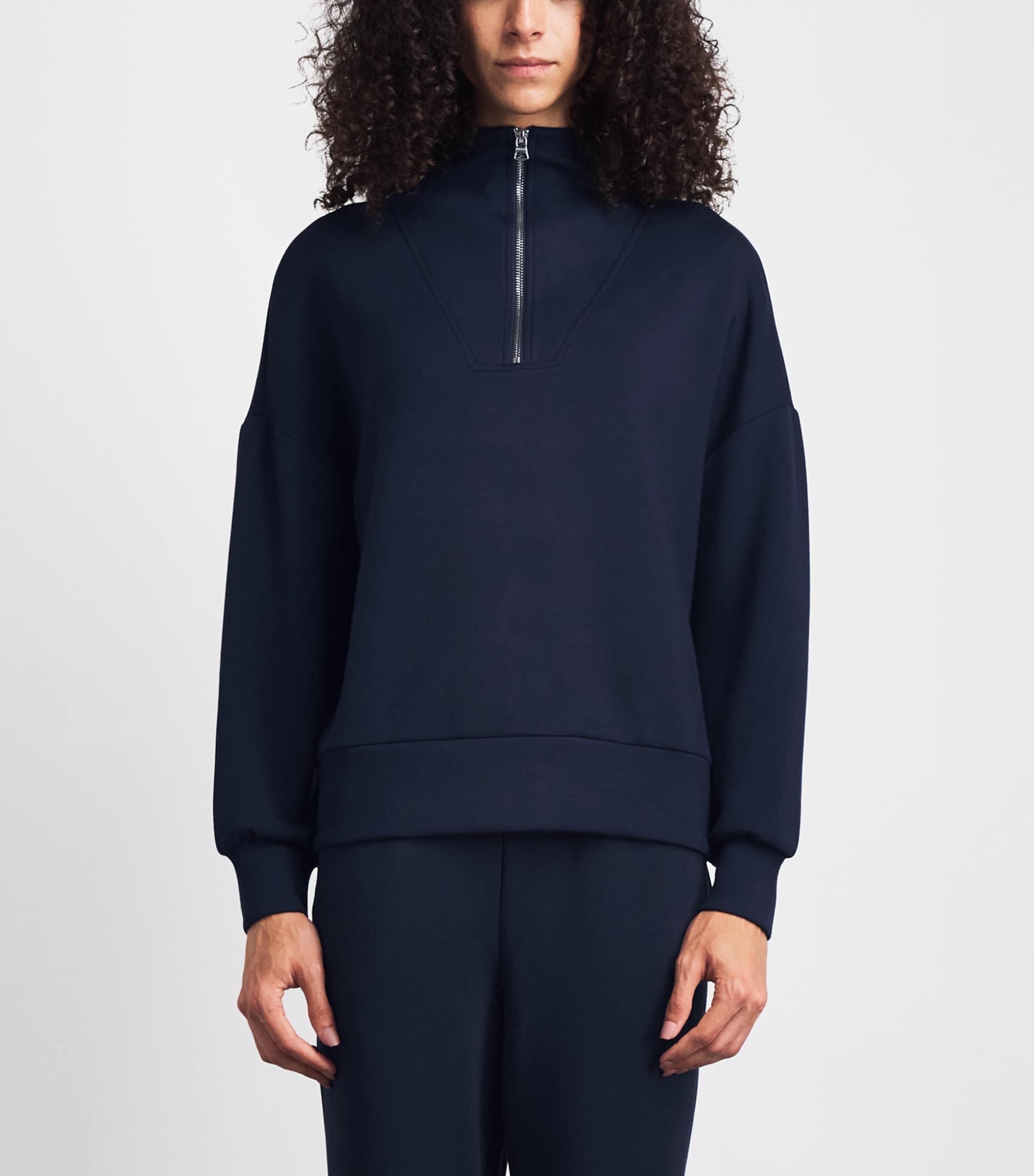 Varley Womens DoubleSoft Hawley Half-Zip Sweatshirt Navy Image 4