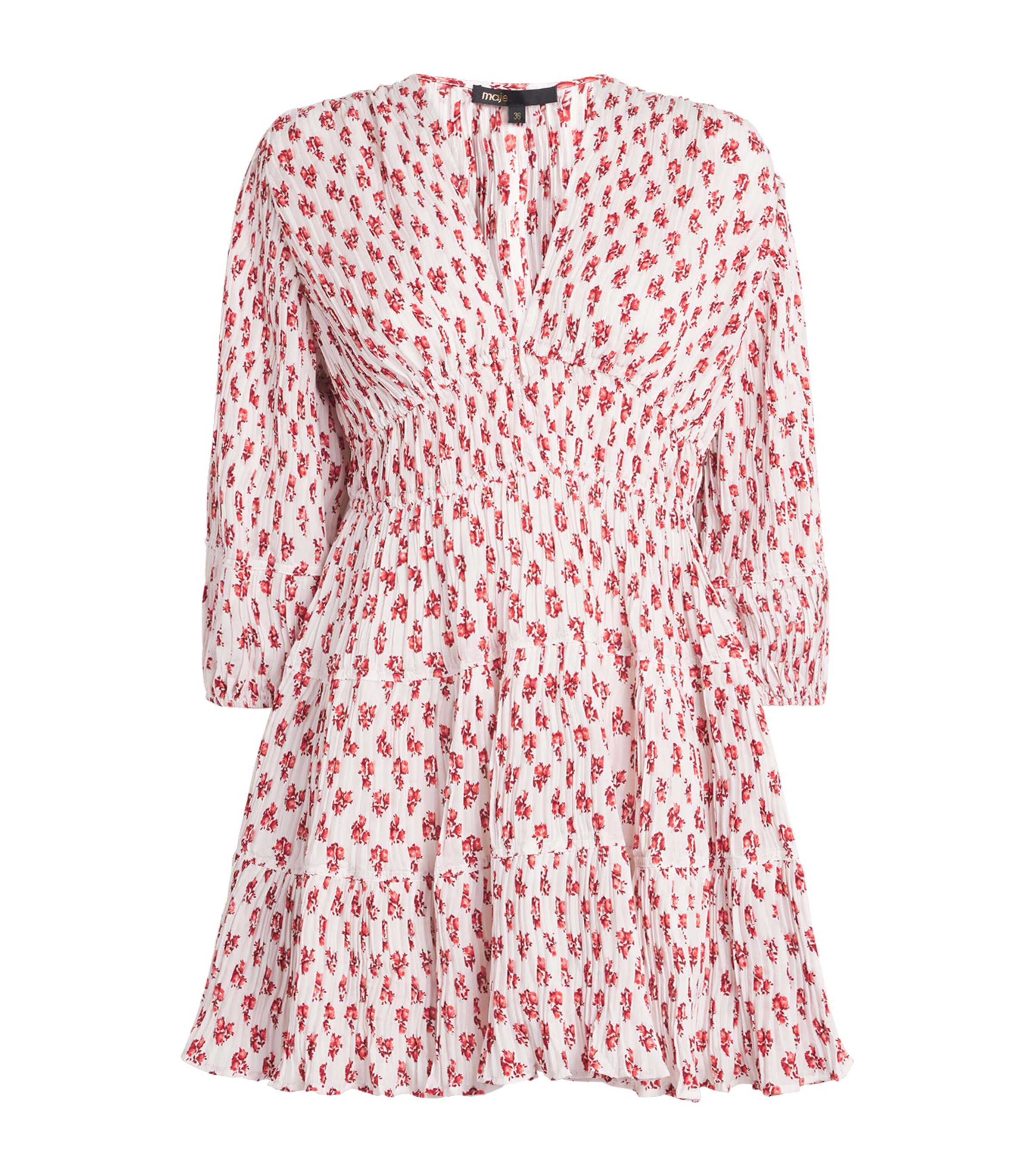 Maje Womens Floral Print Mini Dress Red Small Flowers Image 1