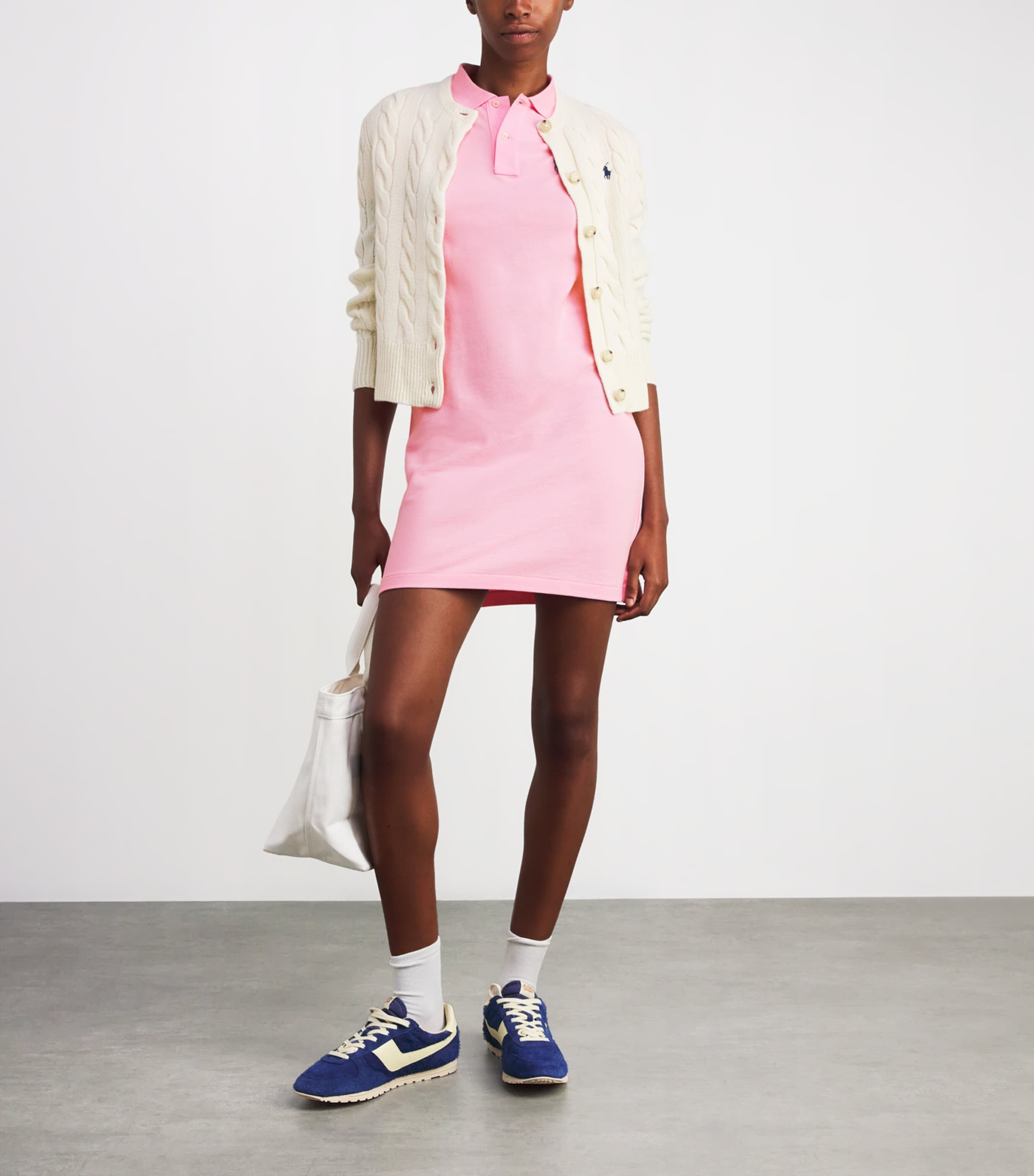 Polo Ralph Lauren Womens Cotton Mesh Polo Dress Pink Image 2