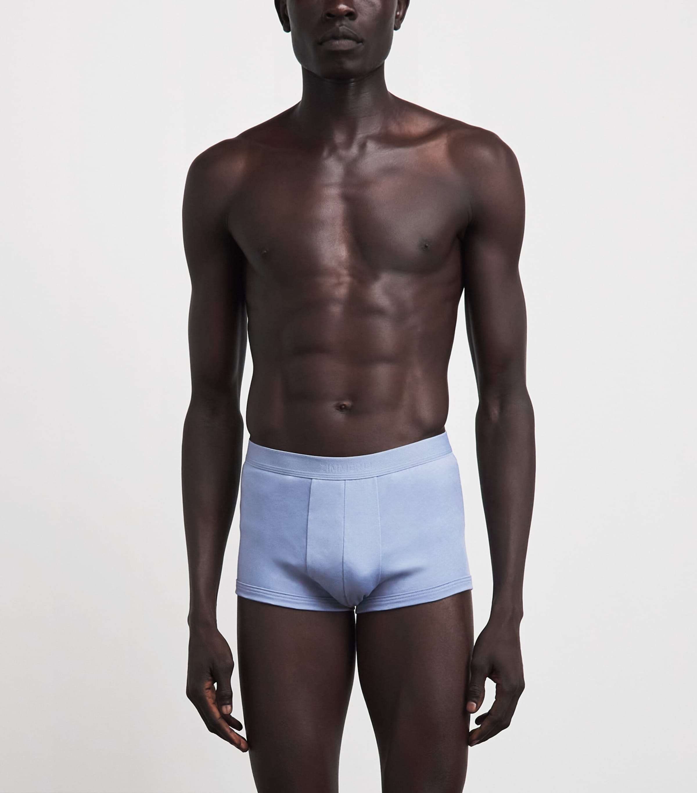 Zimmerli Mens Sea Island Cotton Boxer Briefs Mountain Blue Image 2