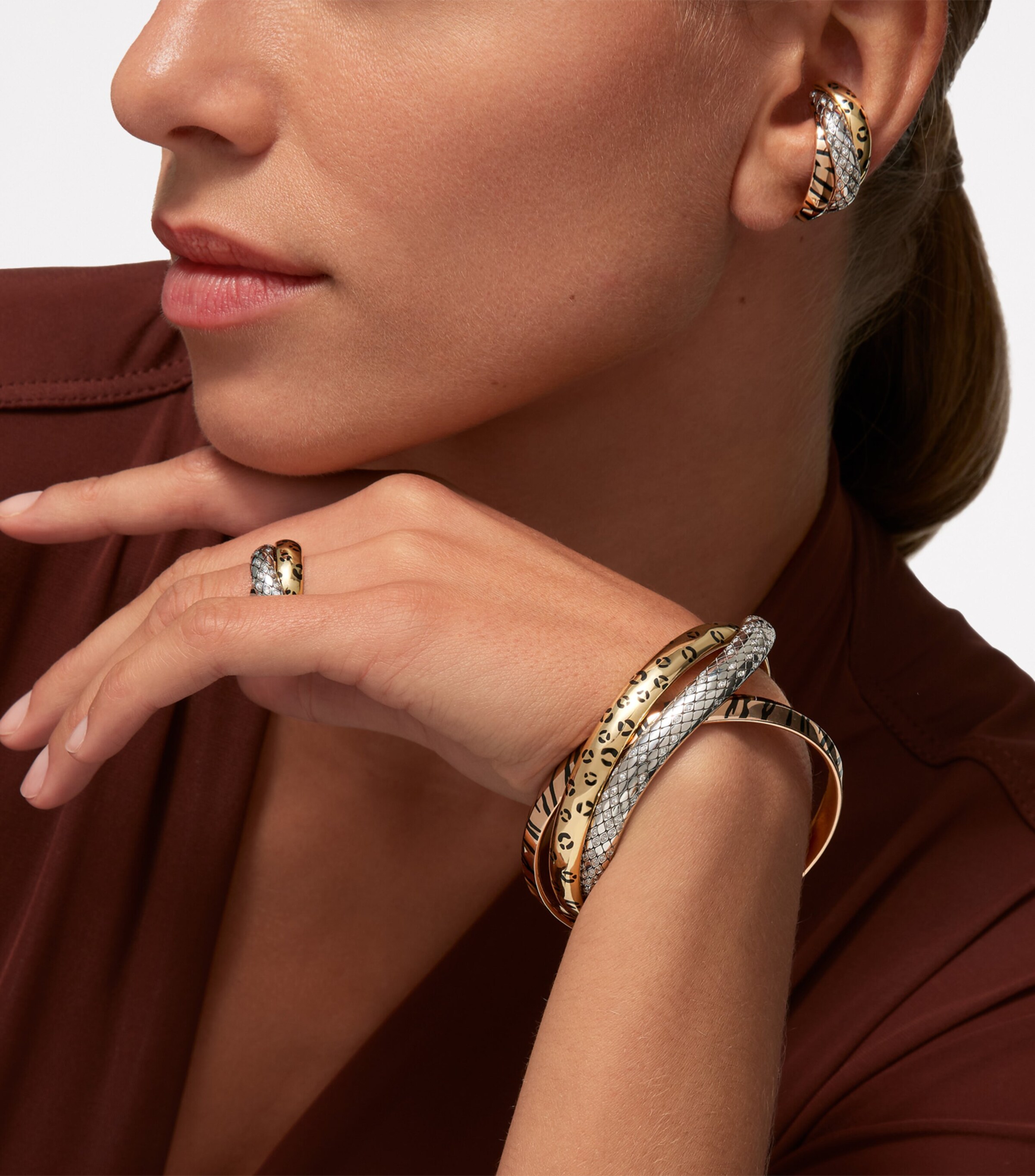 Mixed Gold and Diamond Wild Ones Trinity Bracelet MULTI Image 7