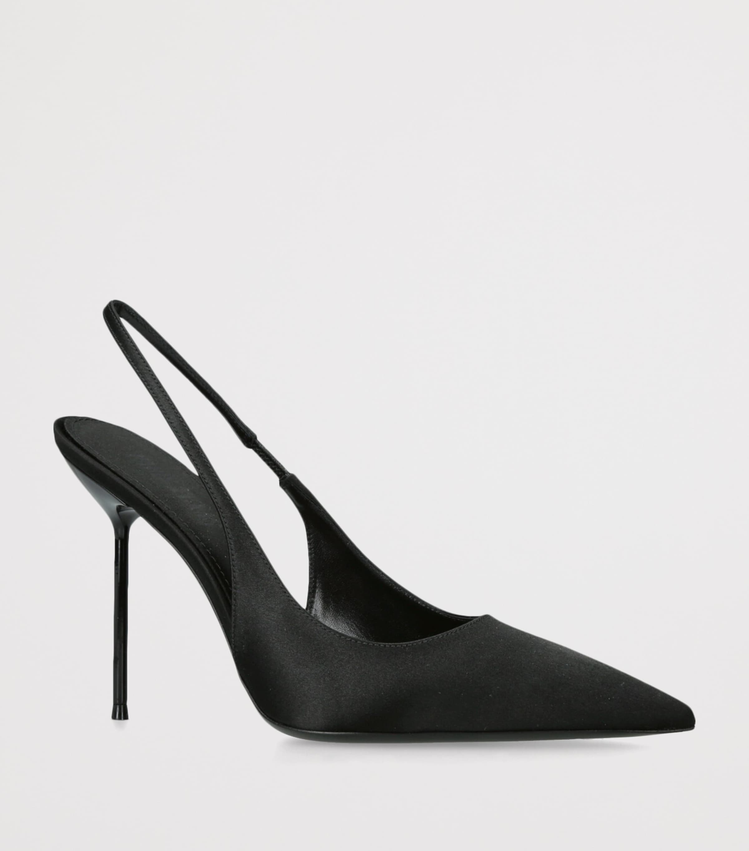 Satin Lidia Slingback Pumps 105 BLACK Image 3