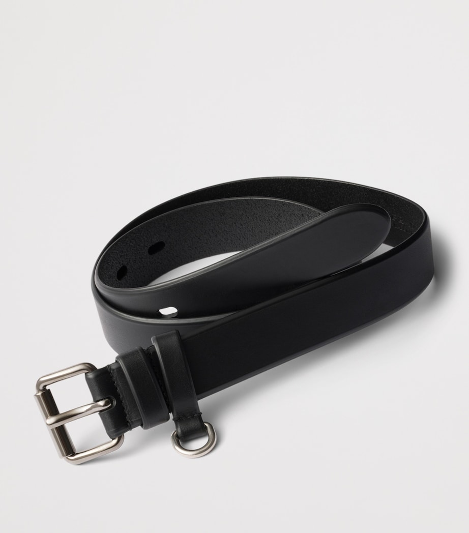 Prada Leather Double-Loop Belt Black Image 2