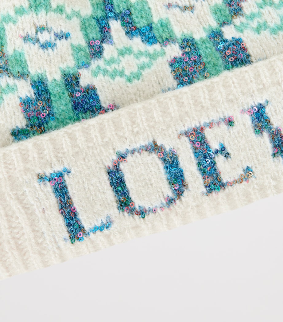 Wool-Blend Fair Isle Beanie WHITE/MINT Image 4