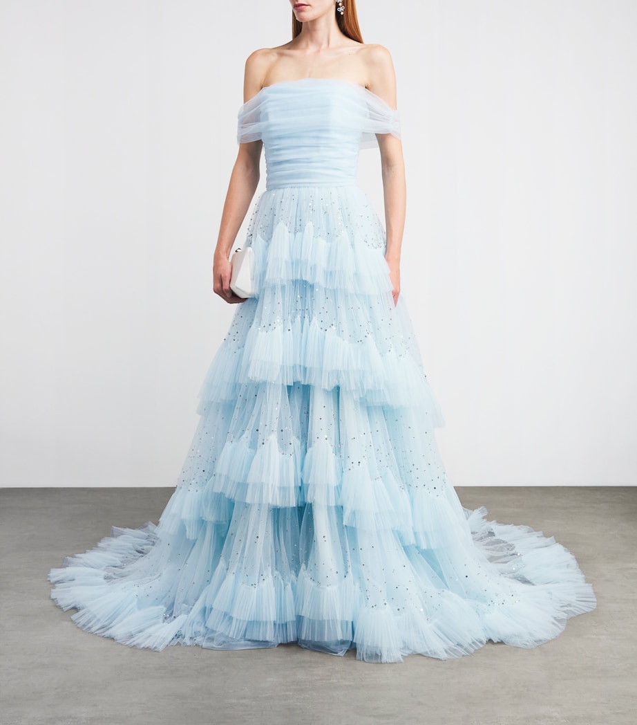 Sequin-Detail Queenie Gown 2113 PORCLAIN S BDNG Image 2