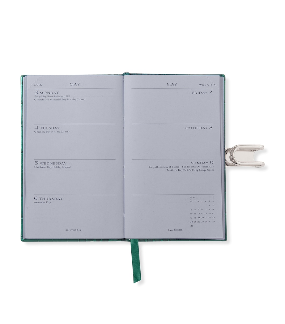 Smythson Leather Mara A6 2026 Mid-Year Diary Petrol Image 2