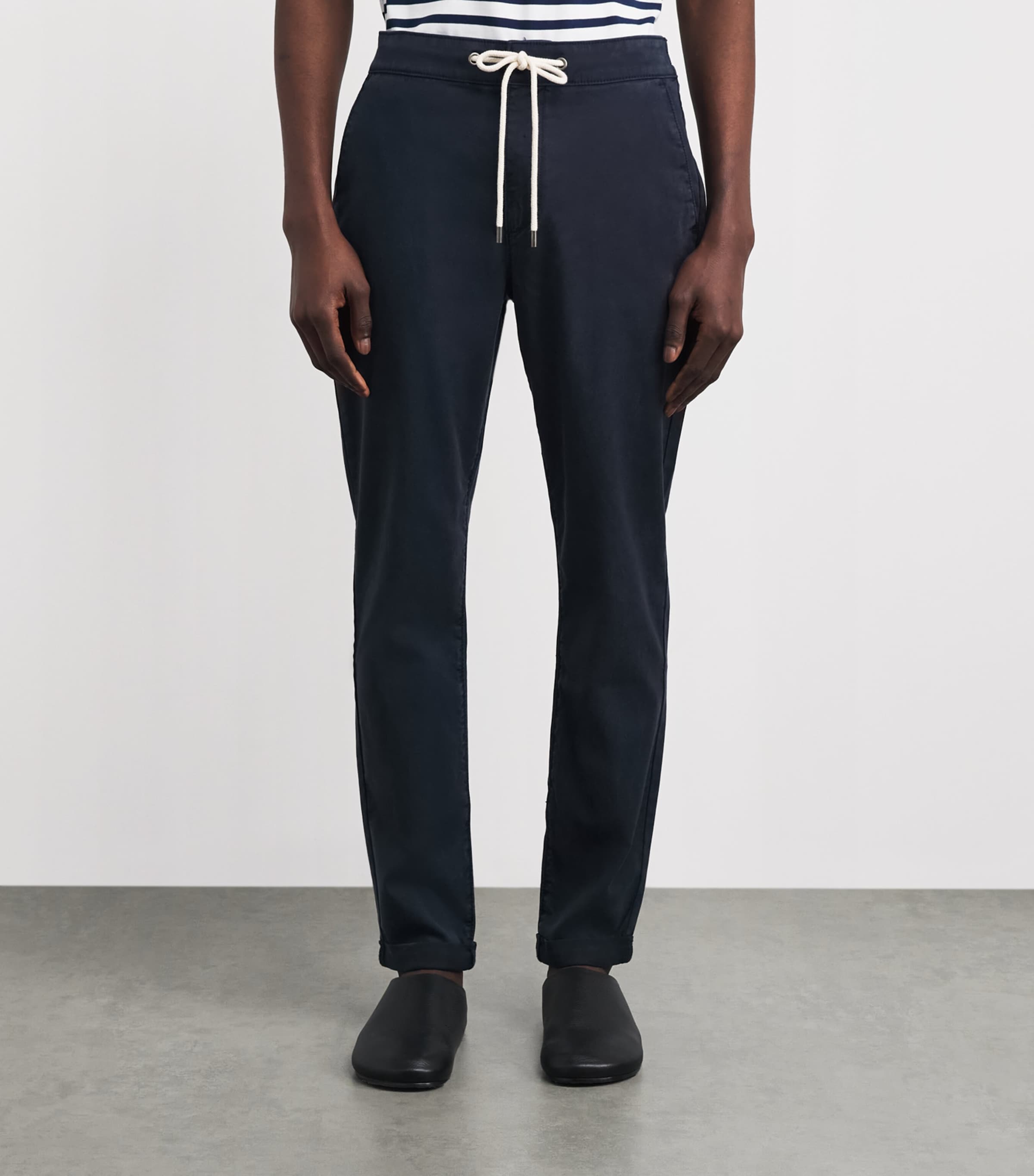 PAIGE Mens Drawstring Fraser Chinos Vintage Deep Anchor Image 4