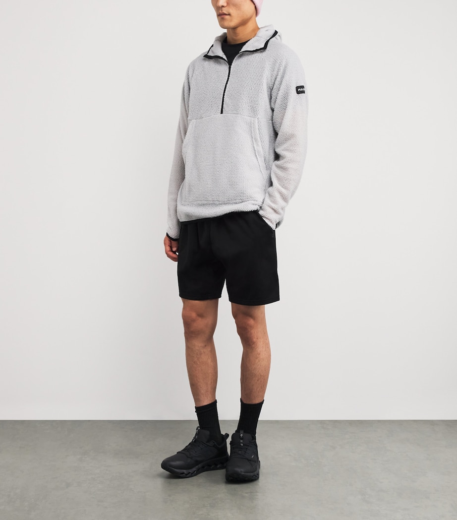 Fleece Quarter-Zip Stowaway Hoodie LIGHT GREY Image 2