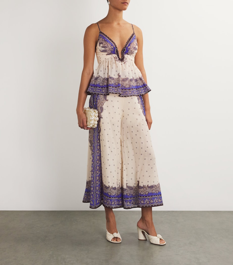 Ramie Peplum Maxine Cami Top PURPLE PAISLEY Image 2