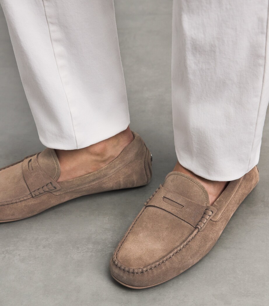BOSS Suede Noel Driving Shoes Medium Beige Image 2