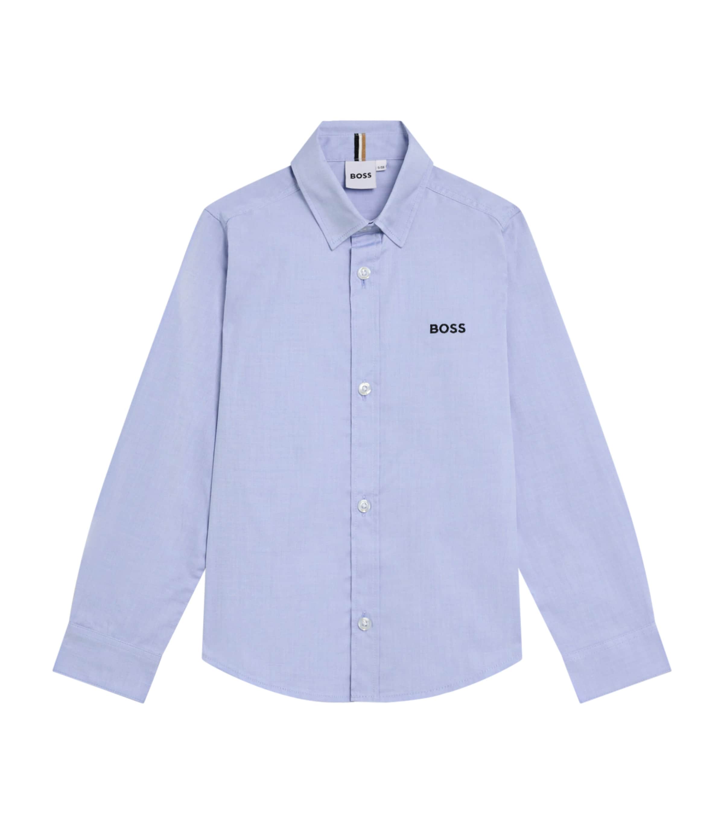 Cotton Oxford Shirt (4-16 Years) PALE BLUE BLACK Image 1