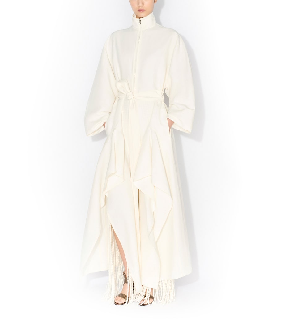 Alaïa Womens 3D Knit Fringe Trousers Blanc Naturel Image 2