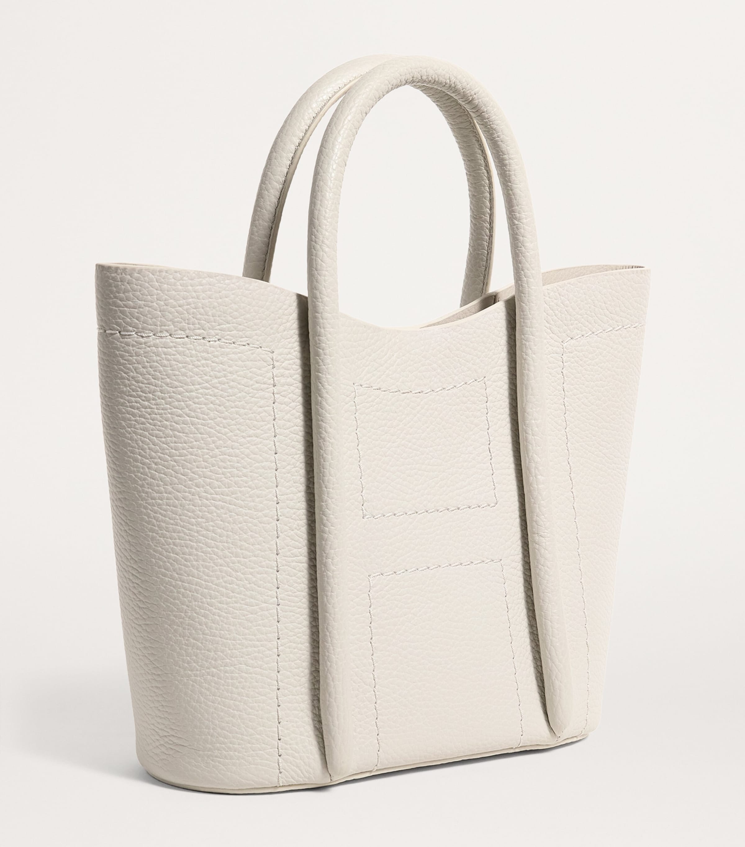 Harrods Grab Leather Rope Tote Bag Birch Image 3