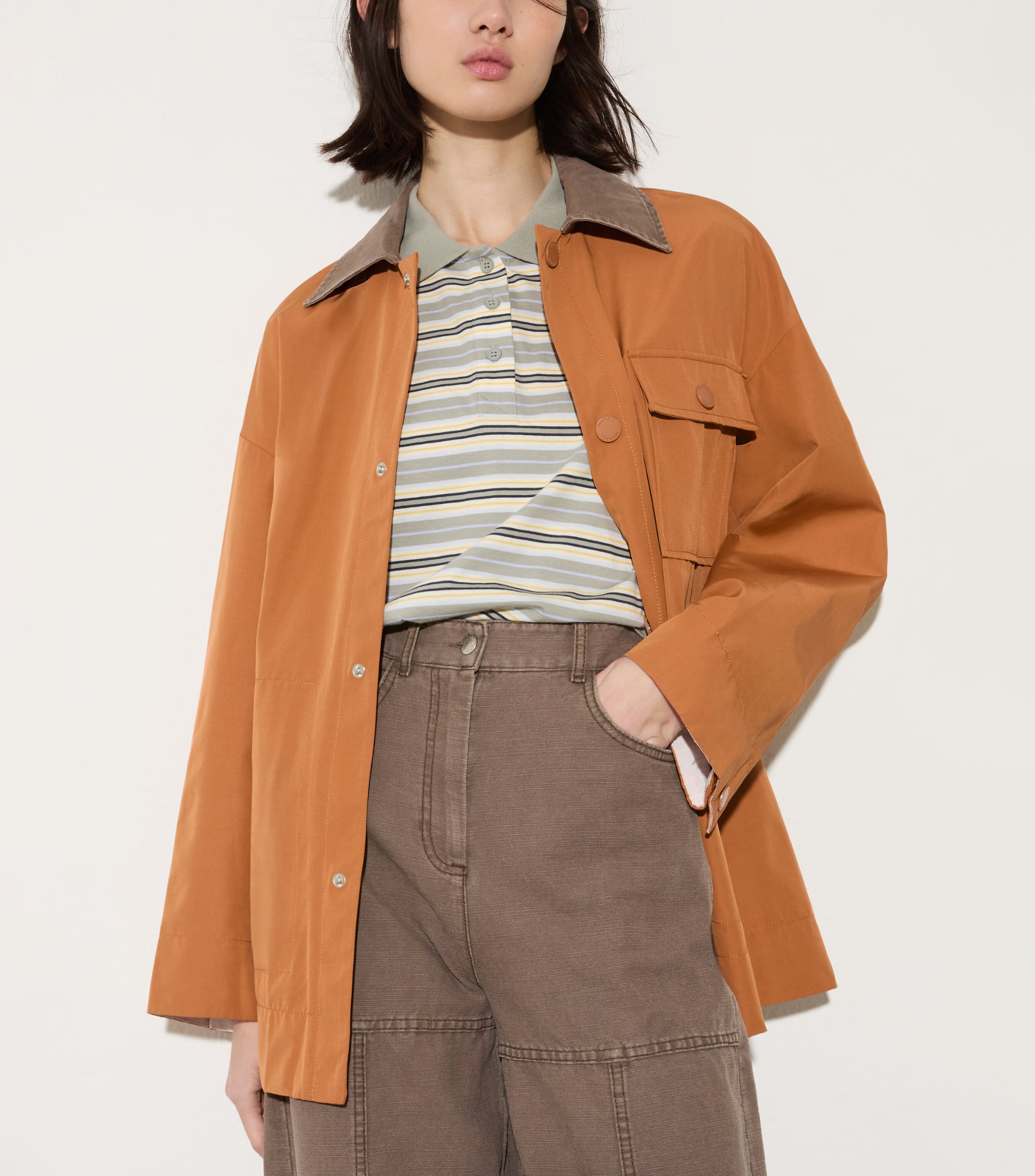 MAX&Co. Womens Relaxed Fit Raincoat Terra Cotta Image 3