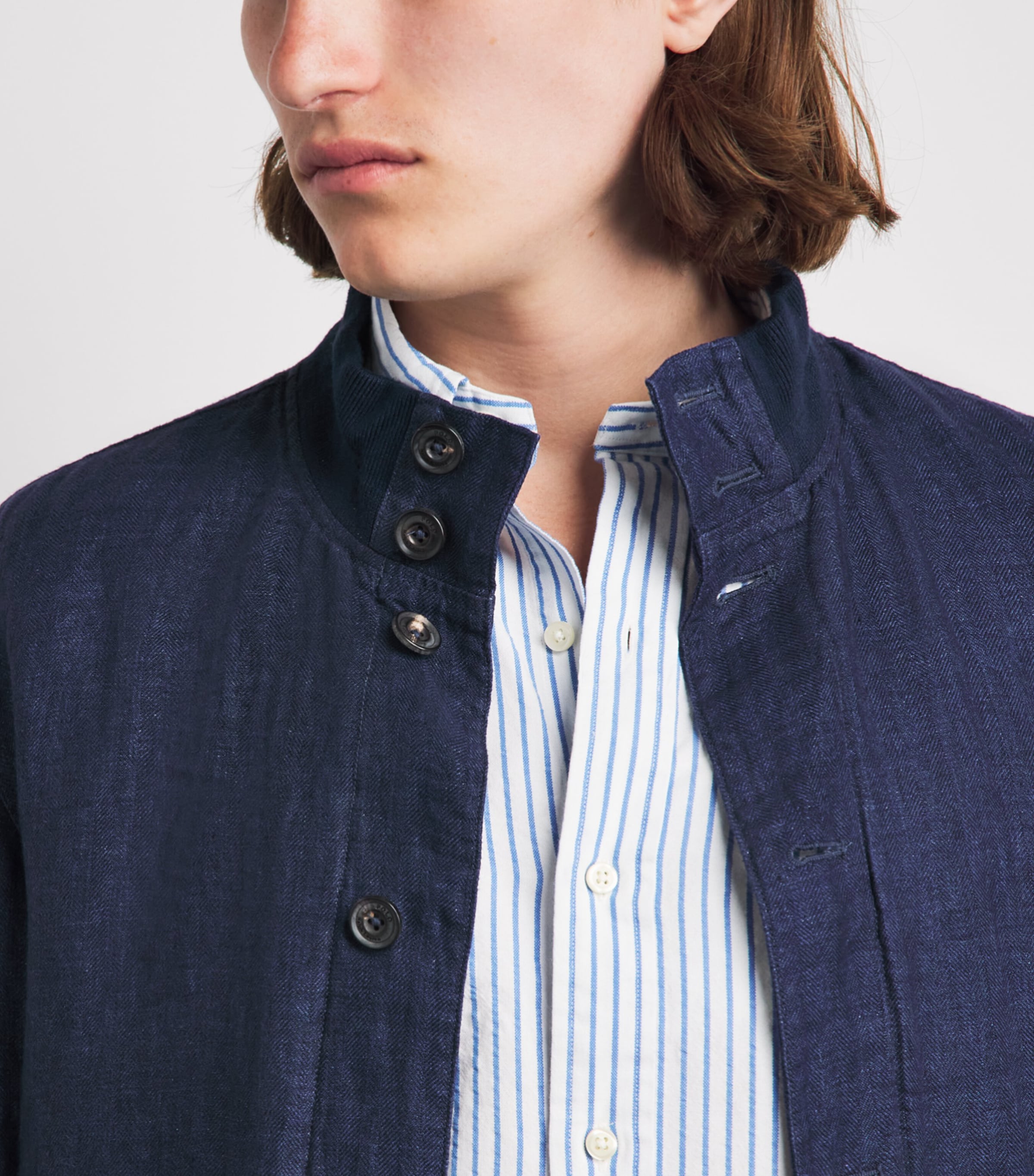 Polo Ralph Lauren Mens Linen Barrett Herringbone Jacket Refined Navy Image 3