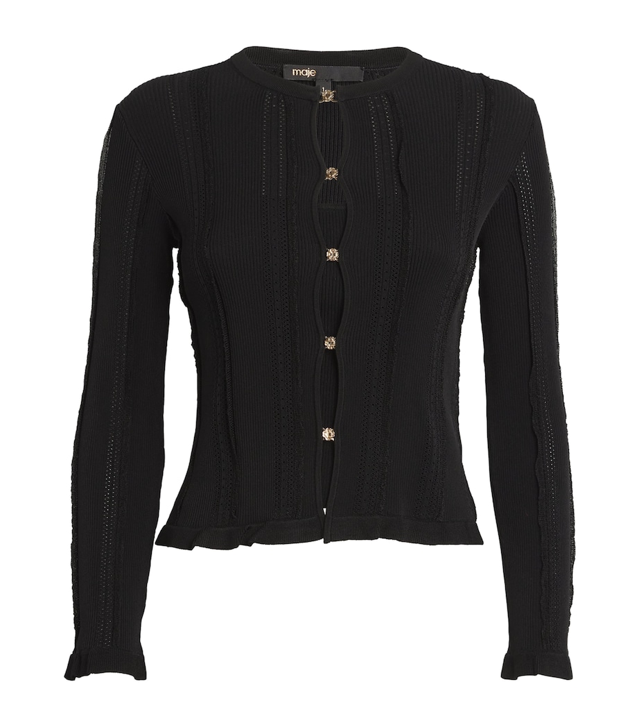 Maje Womens Madeline 2-in-1 Tank Top and Cardigan Black Image 1
