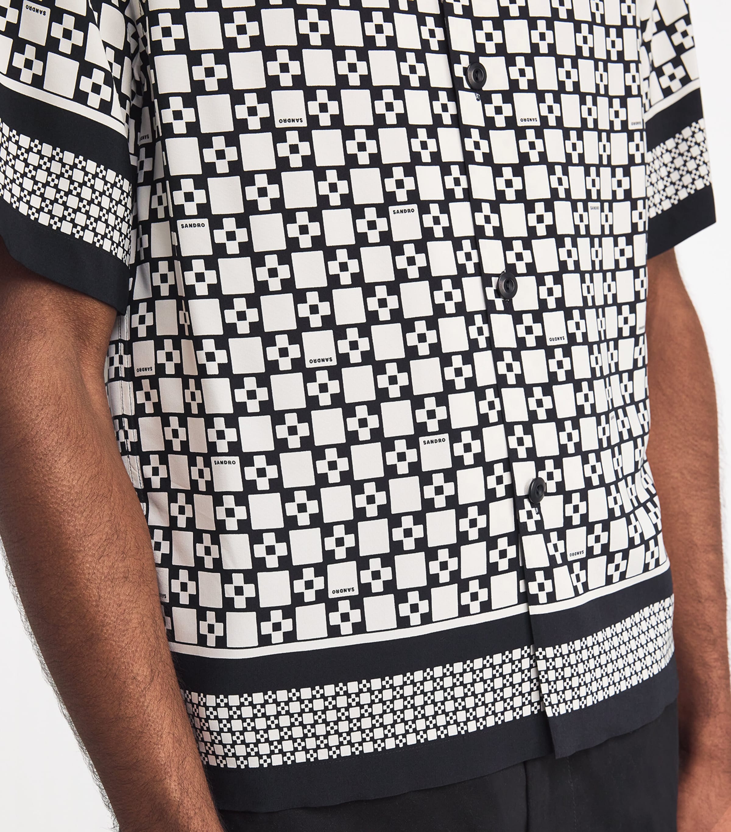 Printed Short-Sleeve Shirt BLACK Image 6