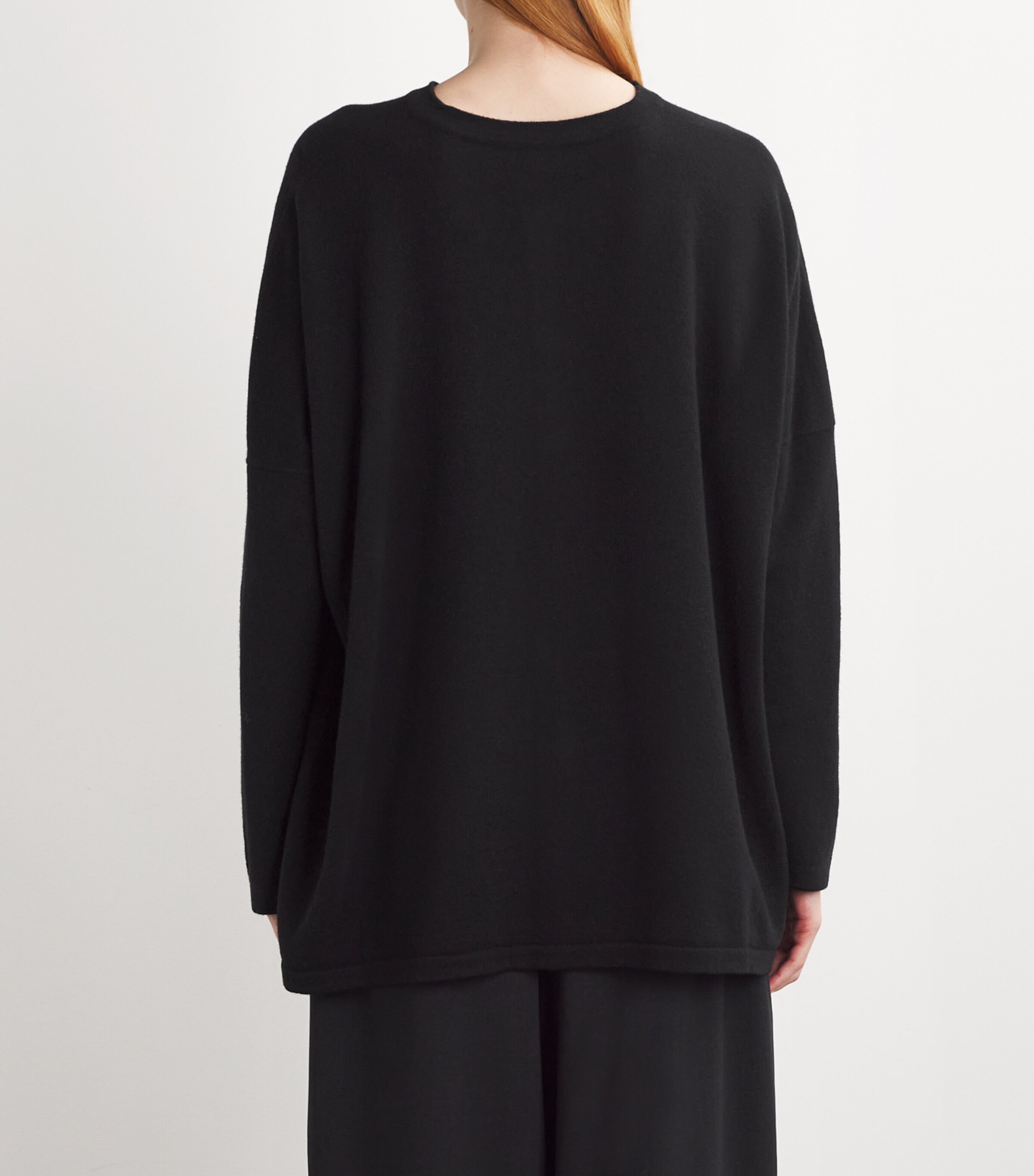 Wool Slim-Sleeve Cardigan BLACK Image 4