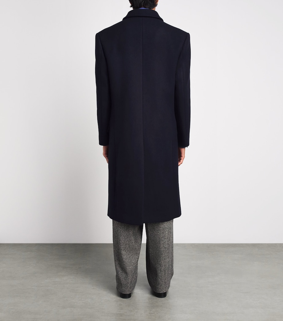 System Mens Wool-Cashmere Double-Breasted Coat Dark Navy Image 5