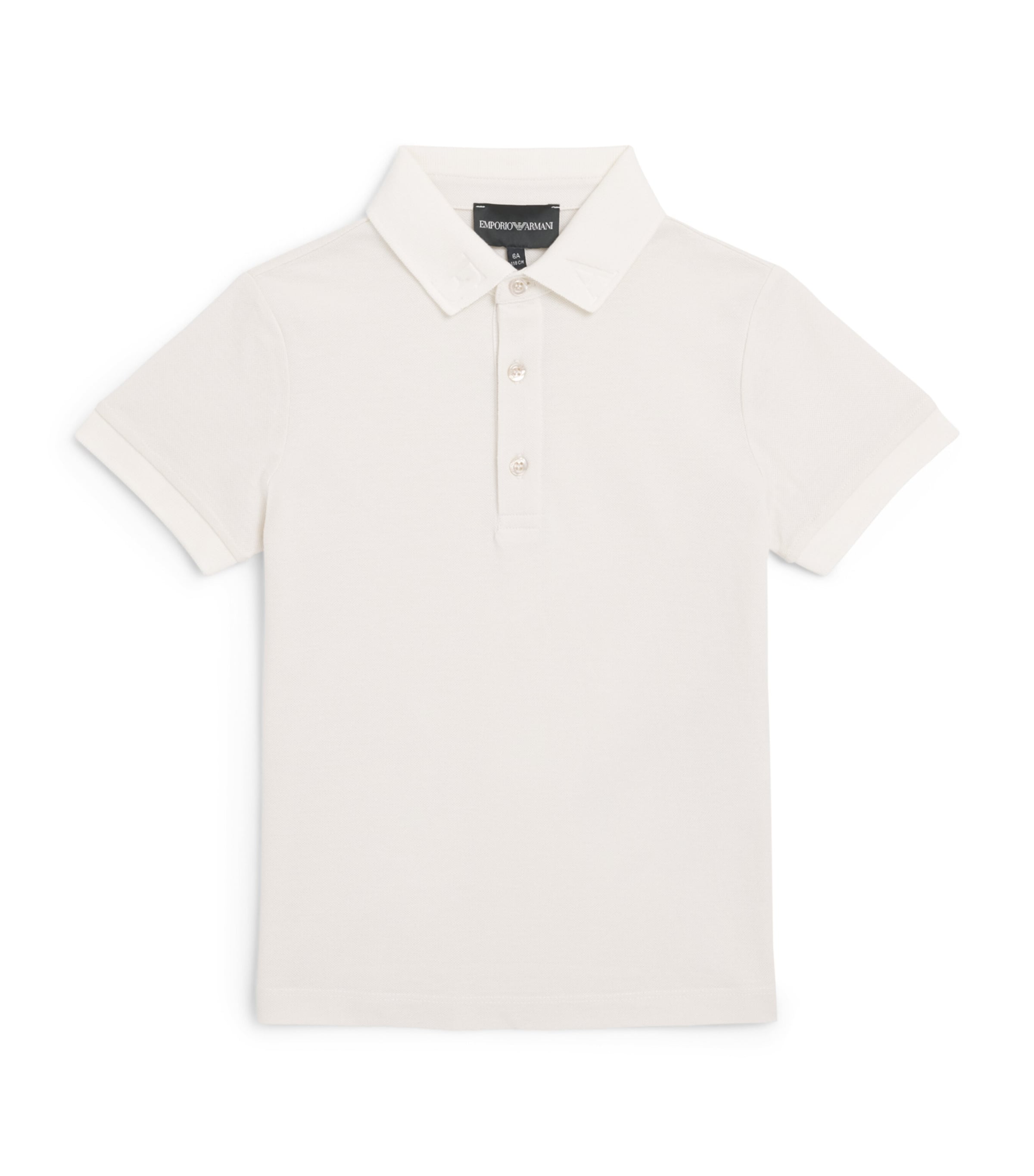 Emporio Armani Kids Cotton Piqué Polo Shirt (4-16 Years) White Sand Image 1