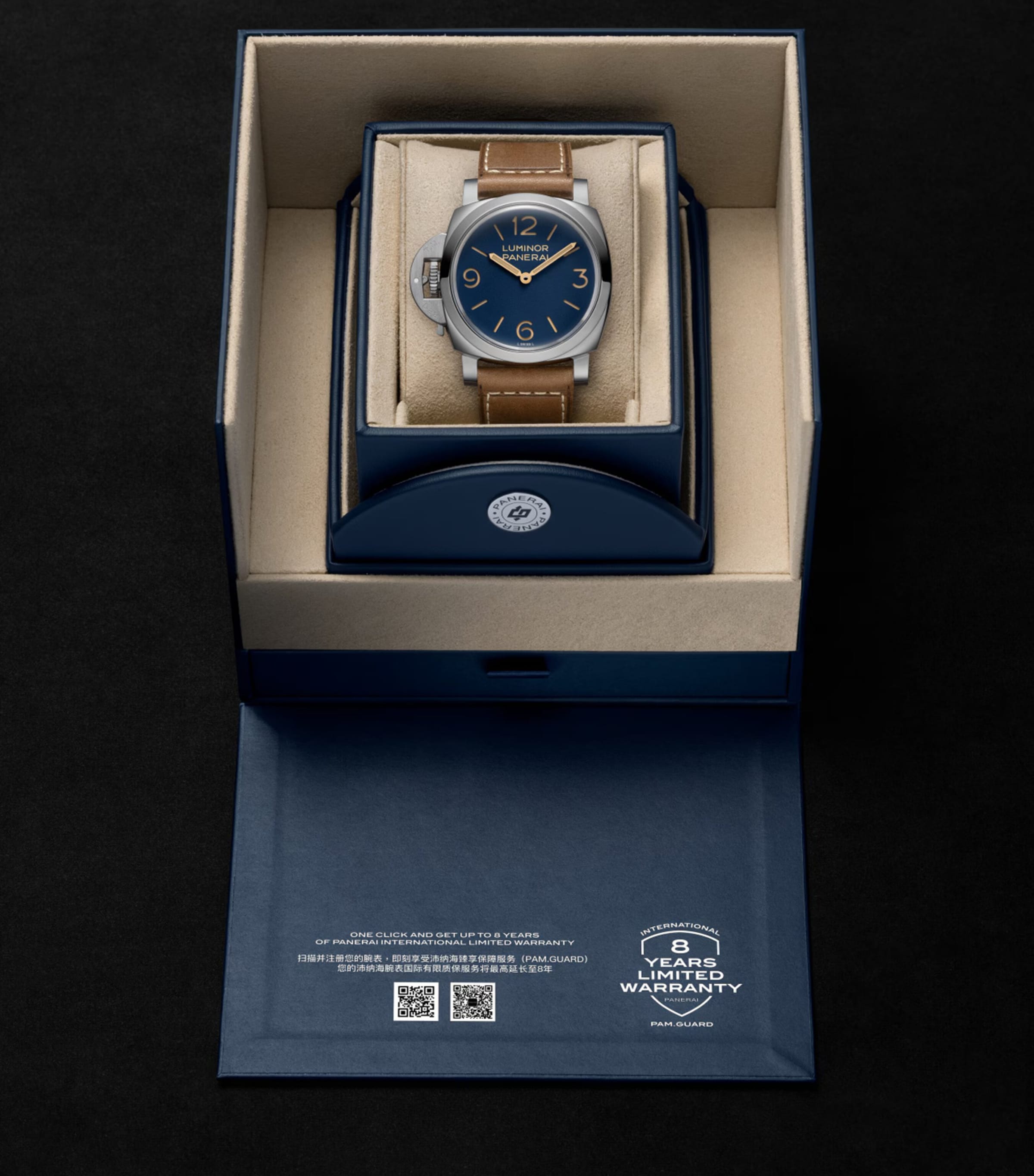 Panerai Stainless Steel Luminor Destro Watch 44mm Blue Image 9