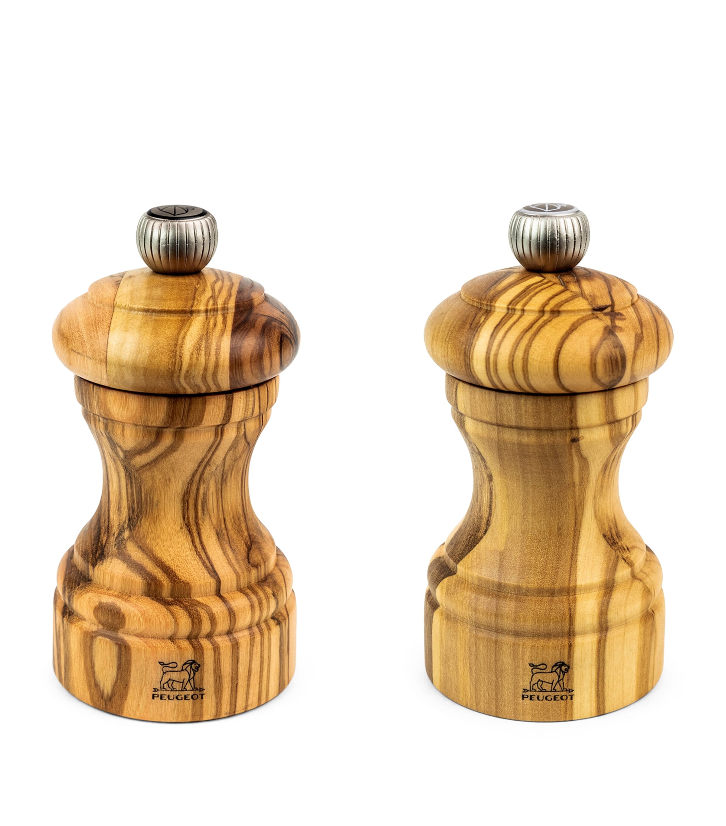 Peugeot Olive Wood Bistro Pepper and Salt Mill Set (10cm) Olive Wood Image 1