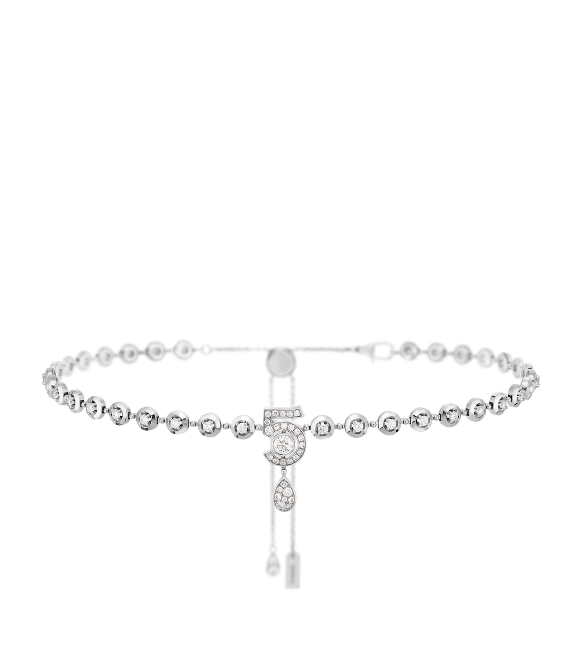 CHANEL White Gold and Diamond Eternal N°5 Necklace | Harrods US