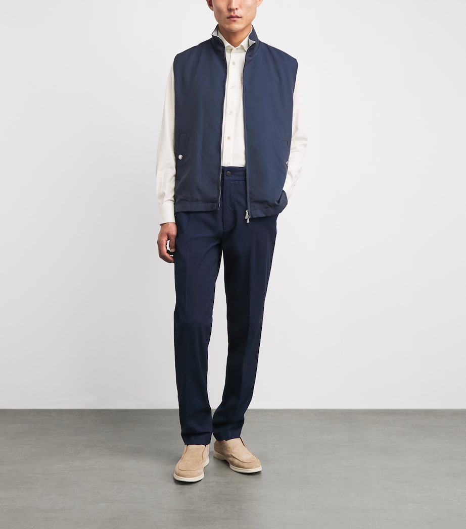 Eleventy Mens Cotton-Linen Knitted Shirt Bianco Image 2