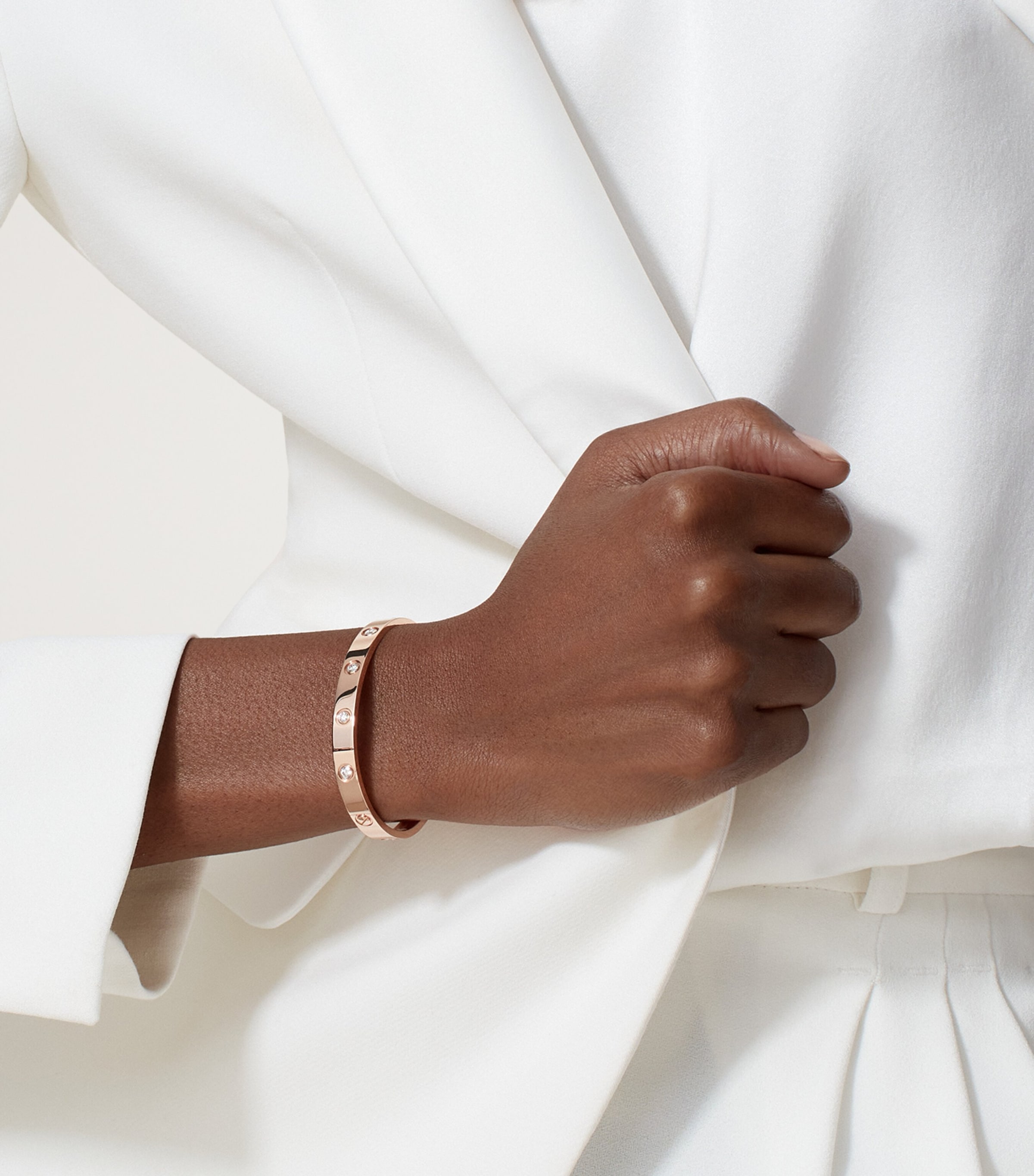 Rose Gold and Diamond LOVE Bangle ROSE GOLD Image 4