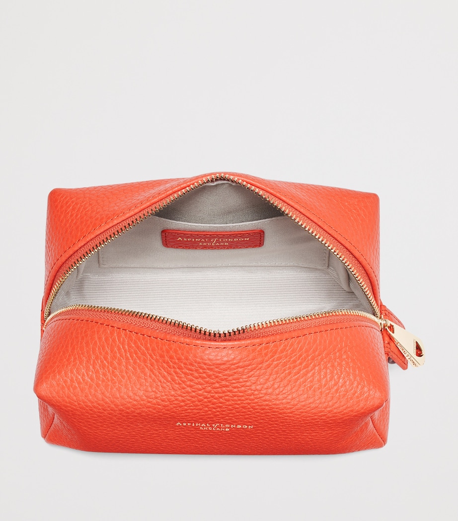 Leather London Make-Up Bag CORAL Image 3