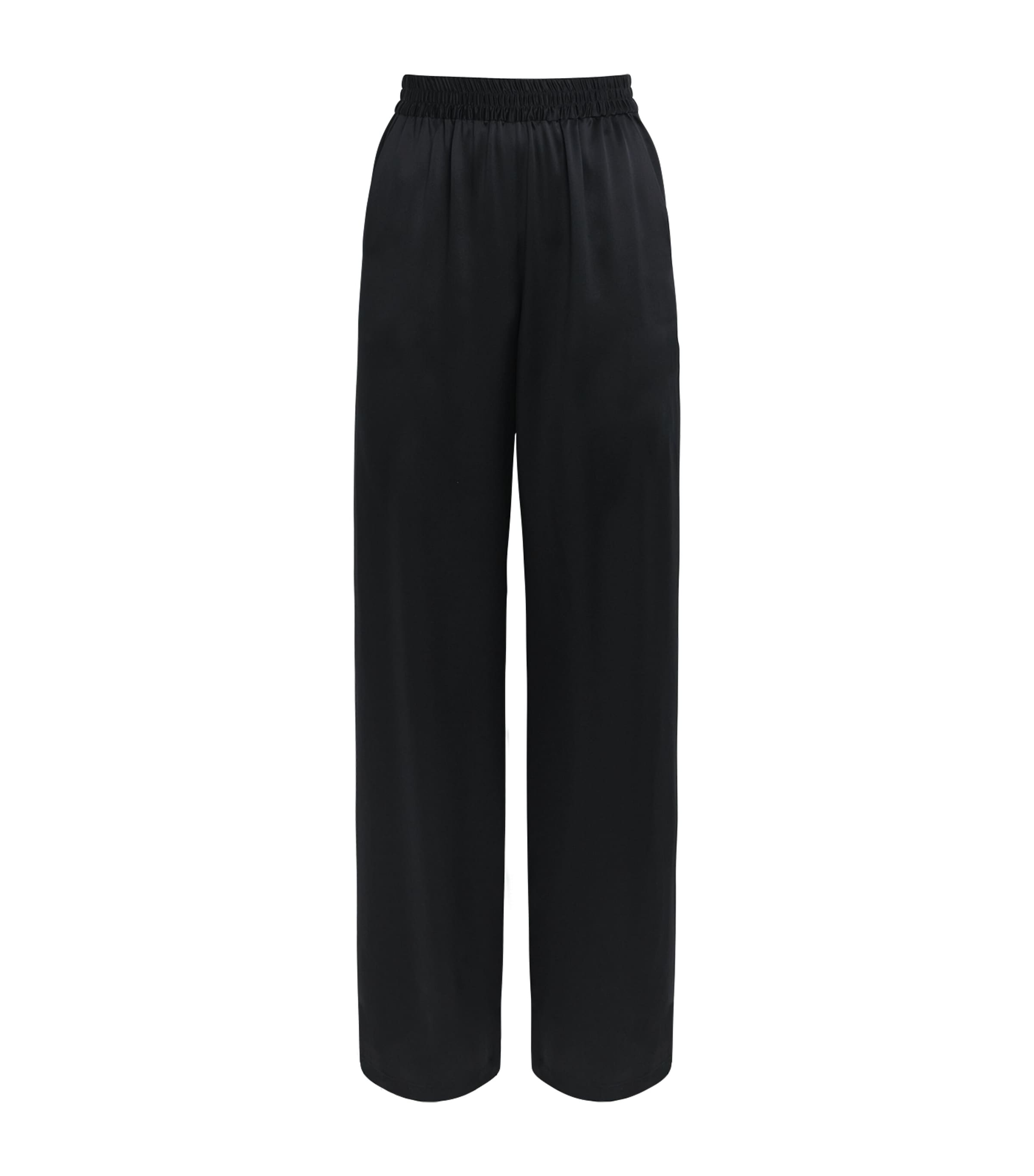 Eleventy Womens Silk Wide-Leg Trousers Nero Image 1