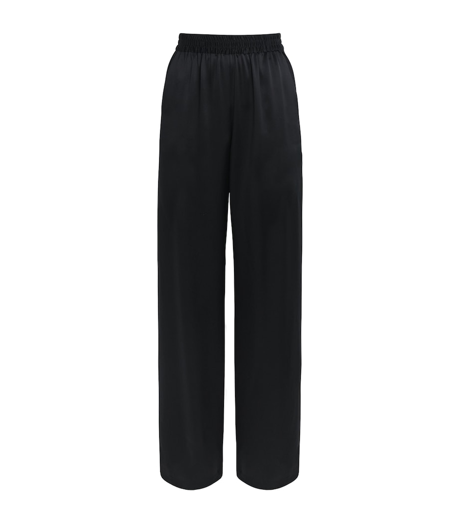 Eleventy Womens Silk Wide-Leg Trousers Nero Image 1