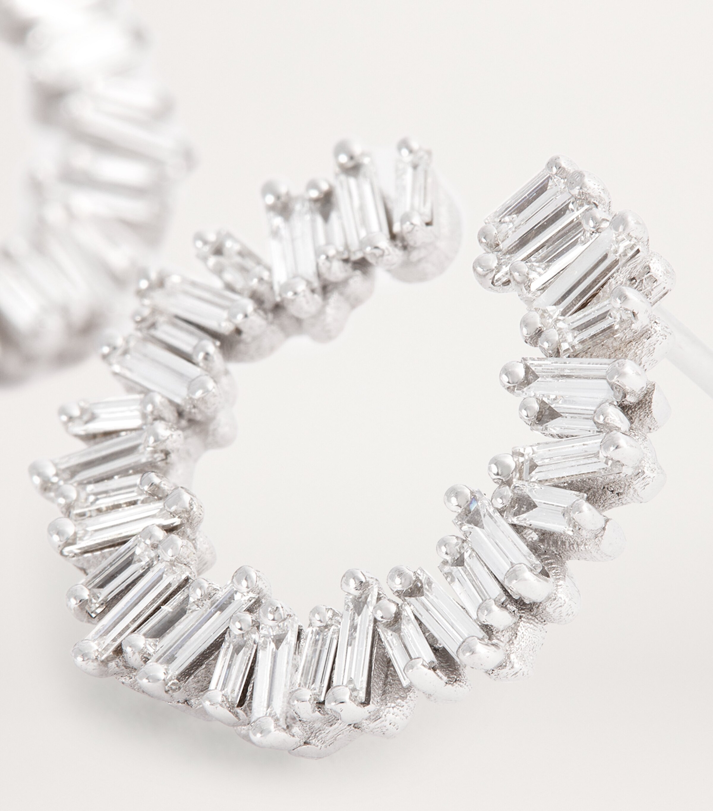 White Gold and Diamond Classic Mini Hoops 18K WG/WD Image 6