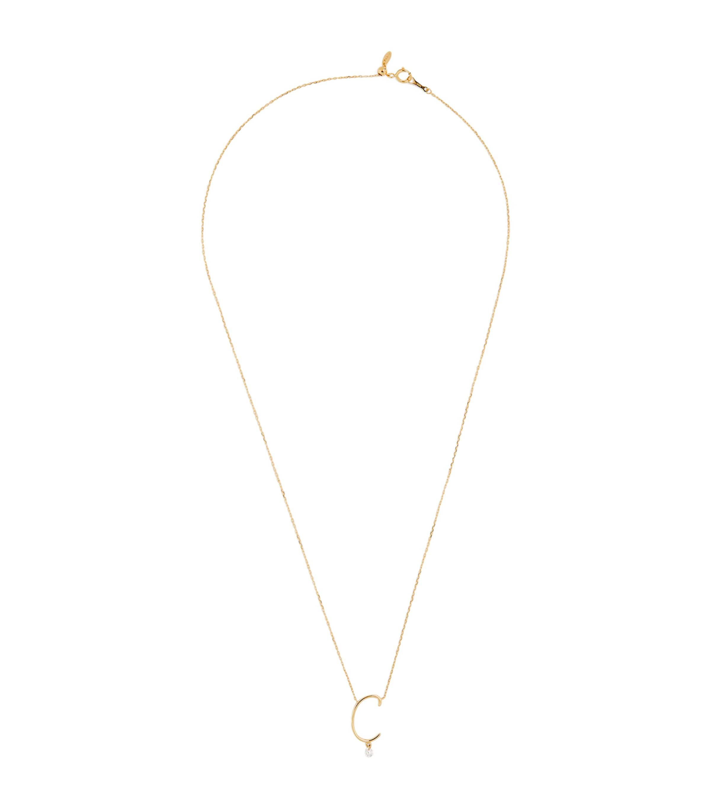 Shop Persée Yellow Gold And Diamond Alphabet Necklace