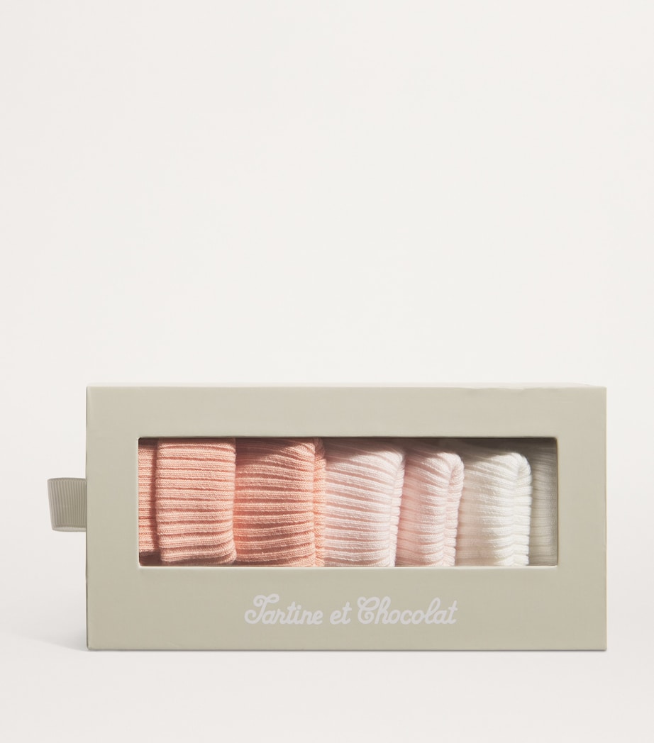 Set of 3 Cotton-Blend Knitted Socks (13-18 months) ROSE P�LE Image 1