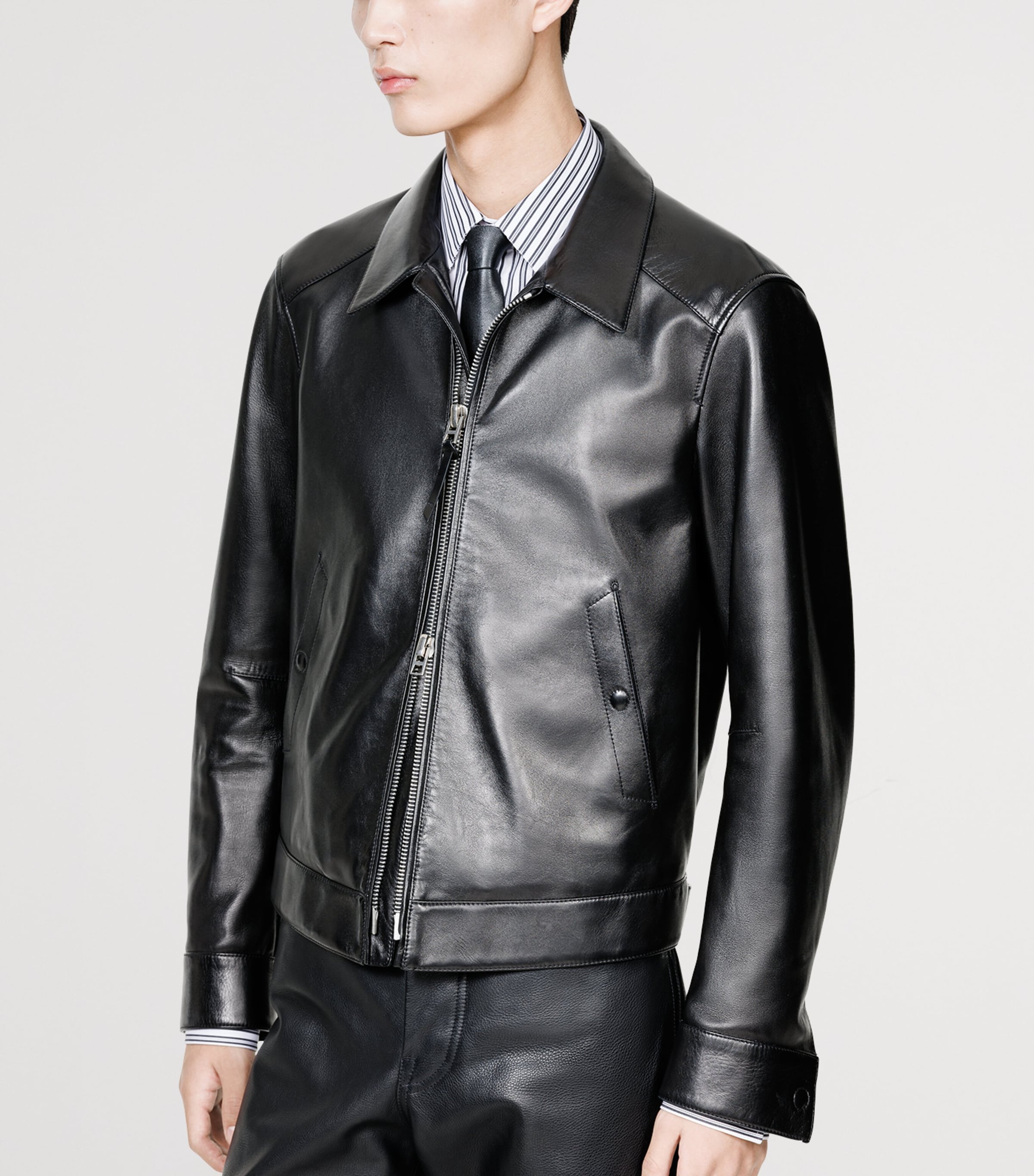 TOM FORD Mens Short Leather Jacket Naa Image 5