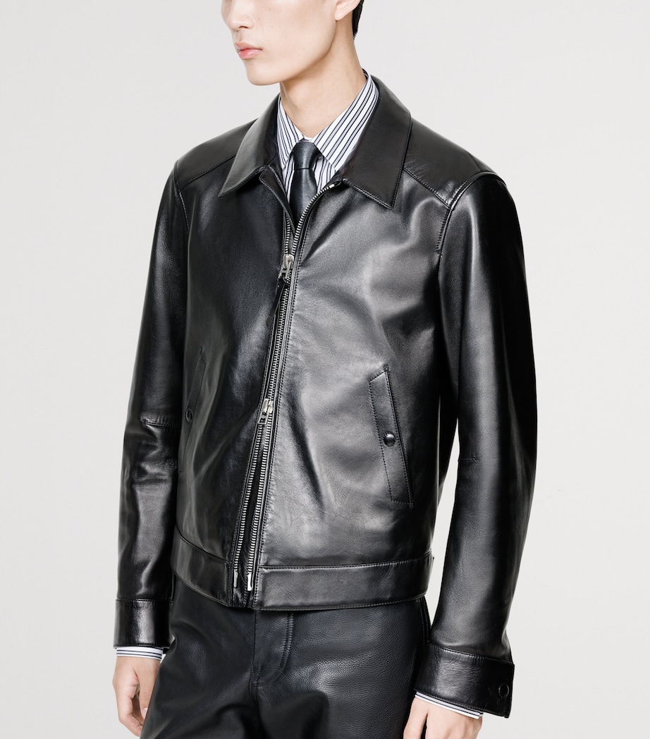 TOM FORD Mens Short Leather Jacket Naa Image 5