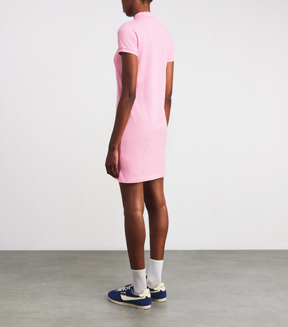 Cotton Mesh Polo Dress PINK Image 4