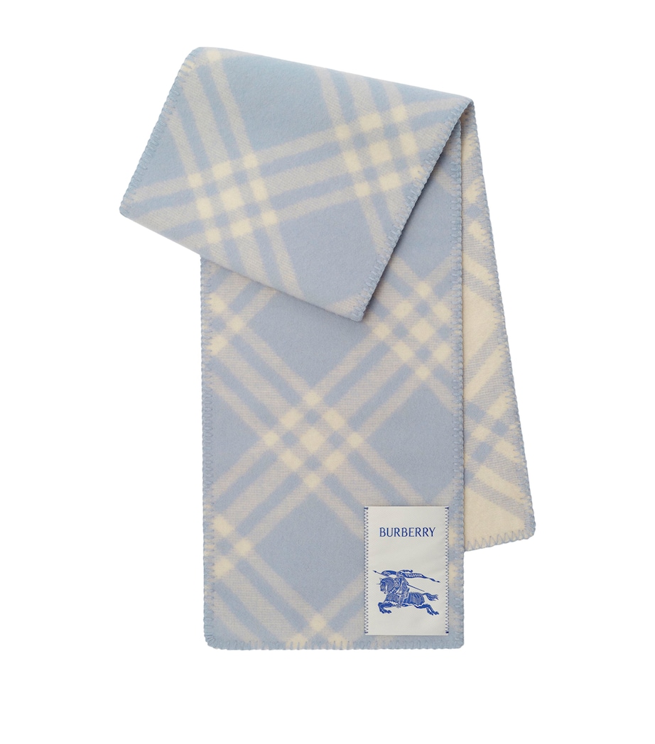 Burberry Wool Check Scarf Dive Blue Image 1