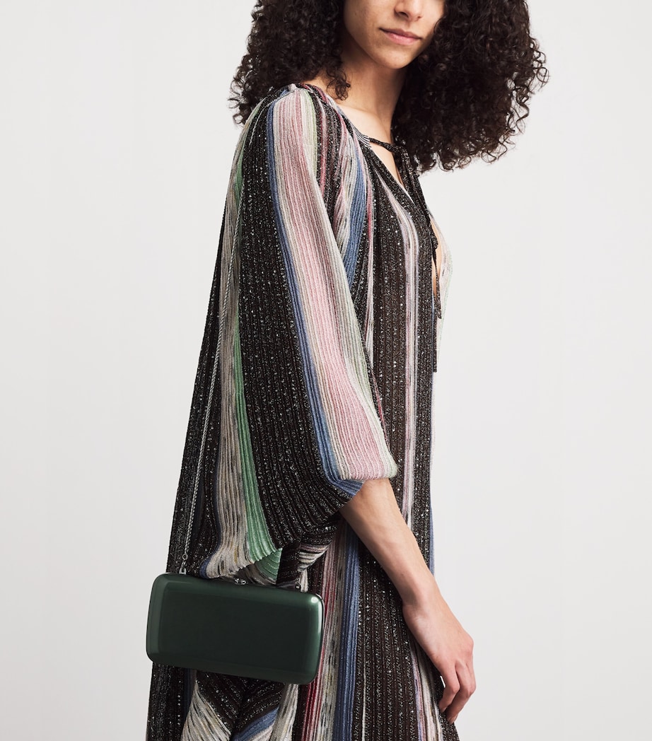 Jeffrey Levinson Mirrored Finley Clutch Bag Green Image 2
