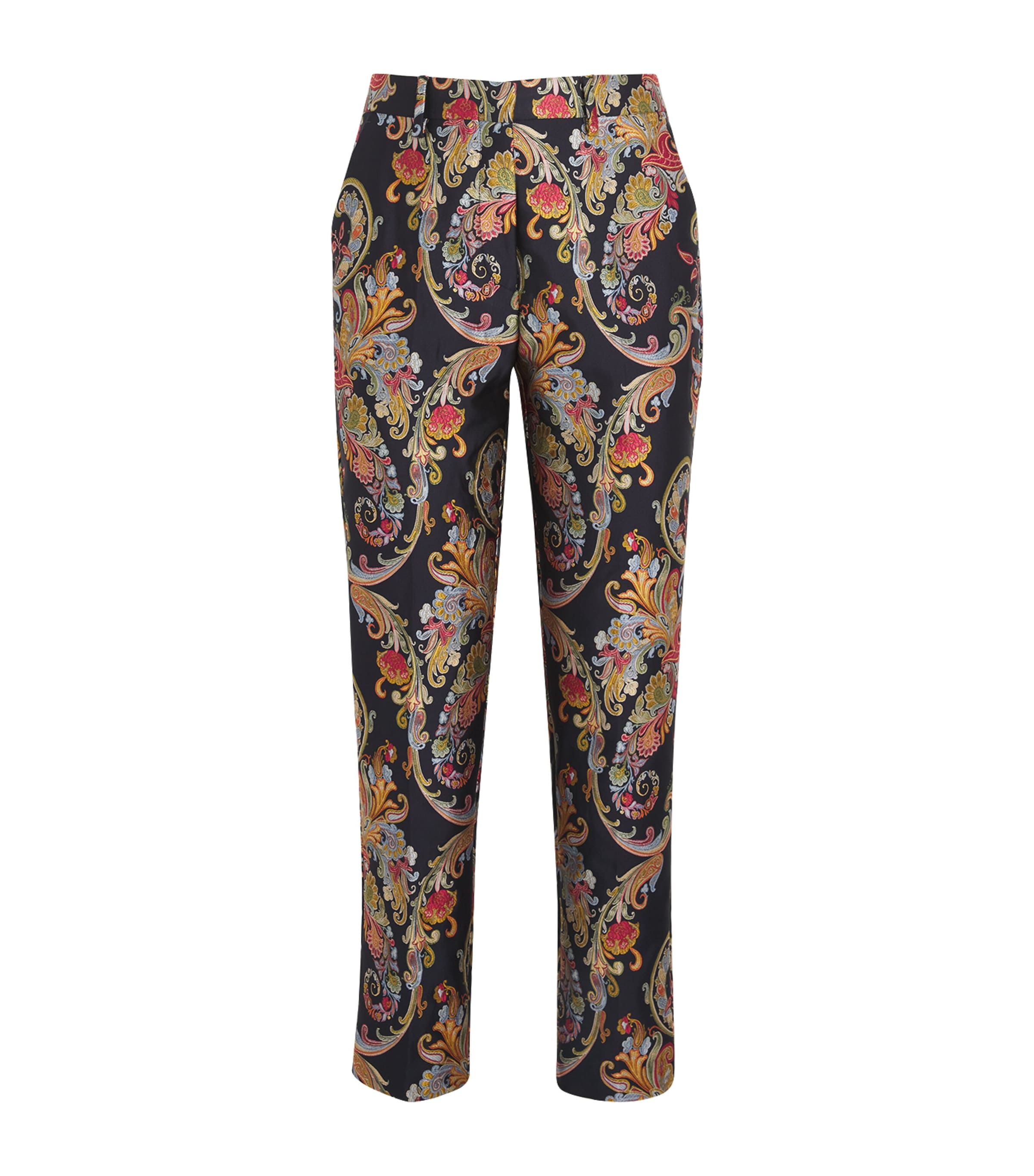 Etro Slim Paisley Print Trousers In Multi